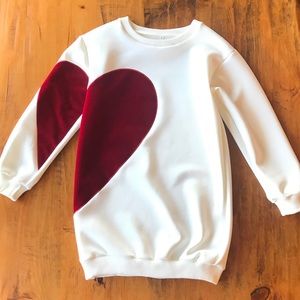 Adorable & Soft Sweatshirt w Red Velvet Heart